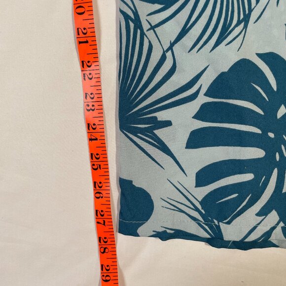 Quagga Green Label Tropical Print Lounge Pants Size M Teal Wide Leg High Rise - Picture 9 of 12